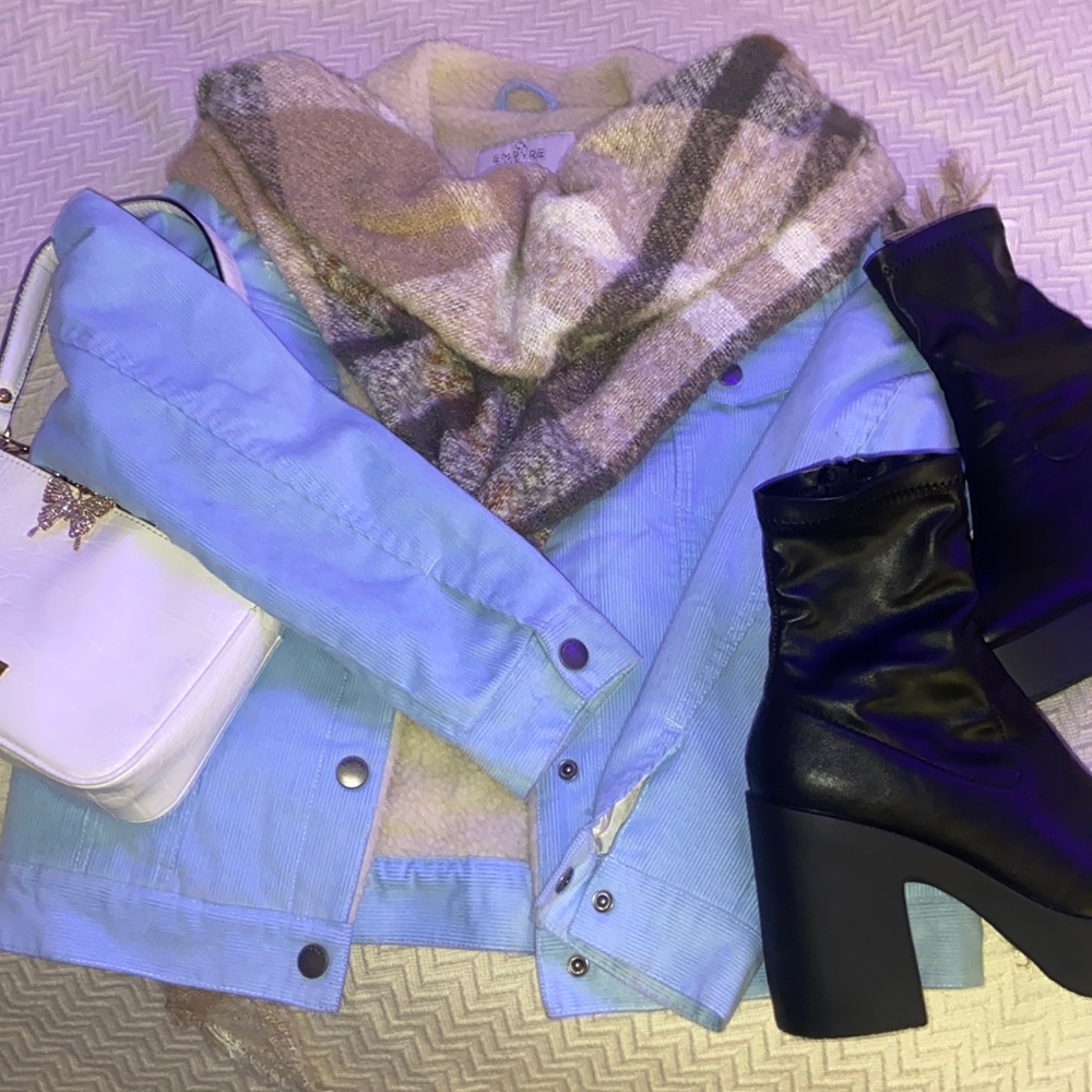 EMPYRE SMALL BABY BLUE POLLYESTER/COTTON JACKET
